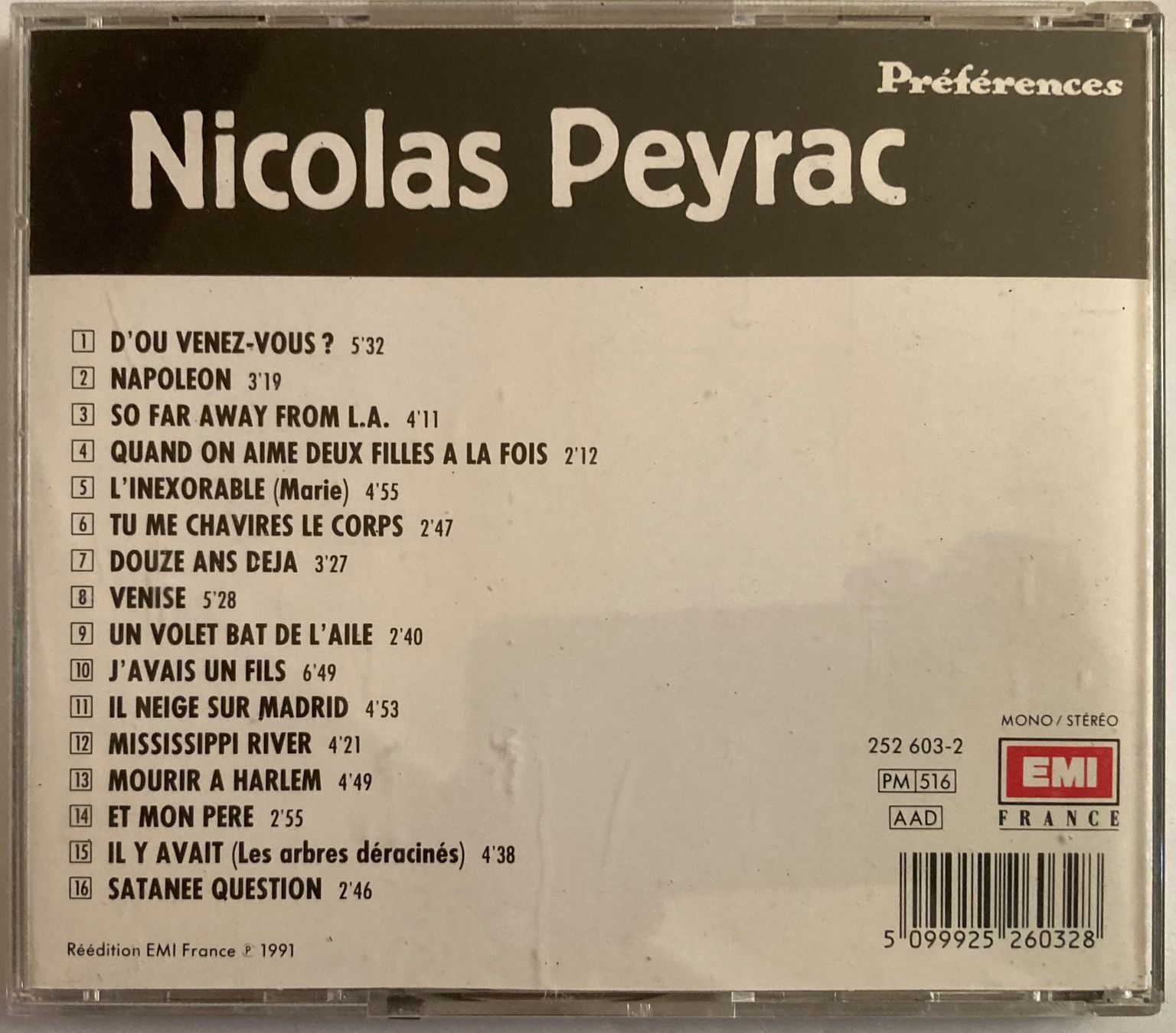CDs: NICOLAS PEYRAC - PRÉFÉRENCES – Gebraucht aus Poliez-Pittet von Newtown-Records 1