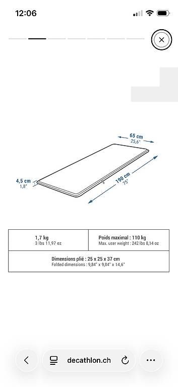 Materassi: Selbstaufblasende Luftmatratze, 190 x 65 cm, – Usato da Olten venduto da 0nia 1