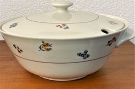 Suppenschüssel Porzellan Langenthal 1946 farbiges Dekor TOP