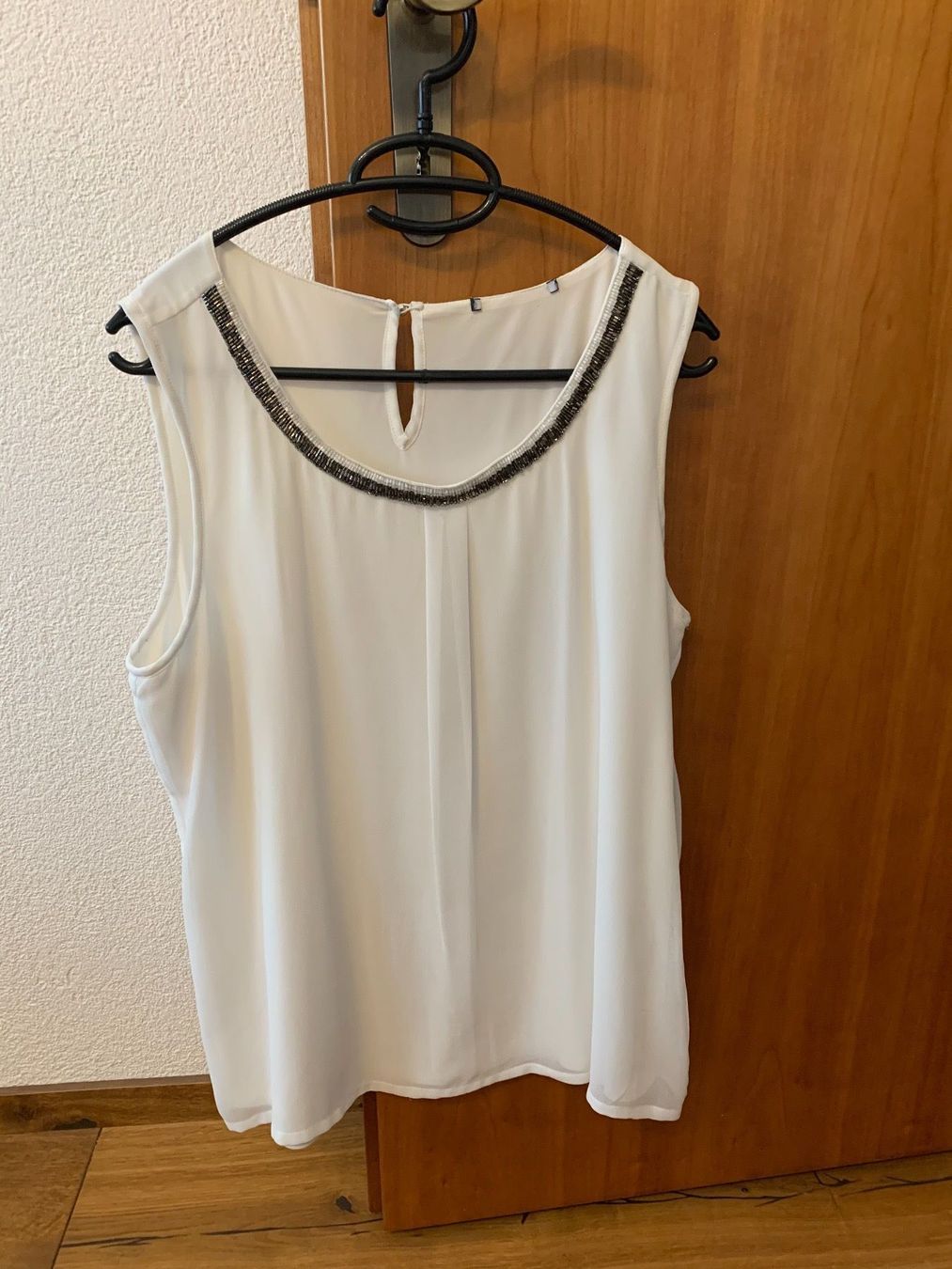 Camicette: Bluse Weiss m. Halsmuster, Gr. 40 – Usato da Einsiedeln venduto da important__