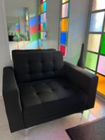 Gemütlicher Sessel anthrazit/ schwarz 105x84cm 