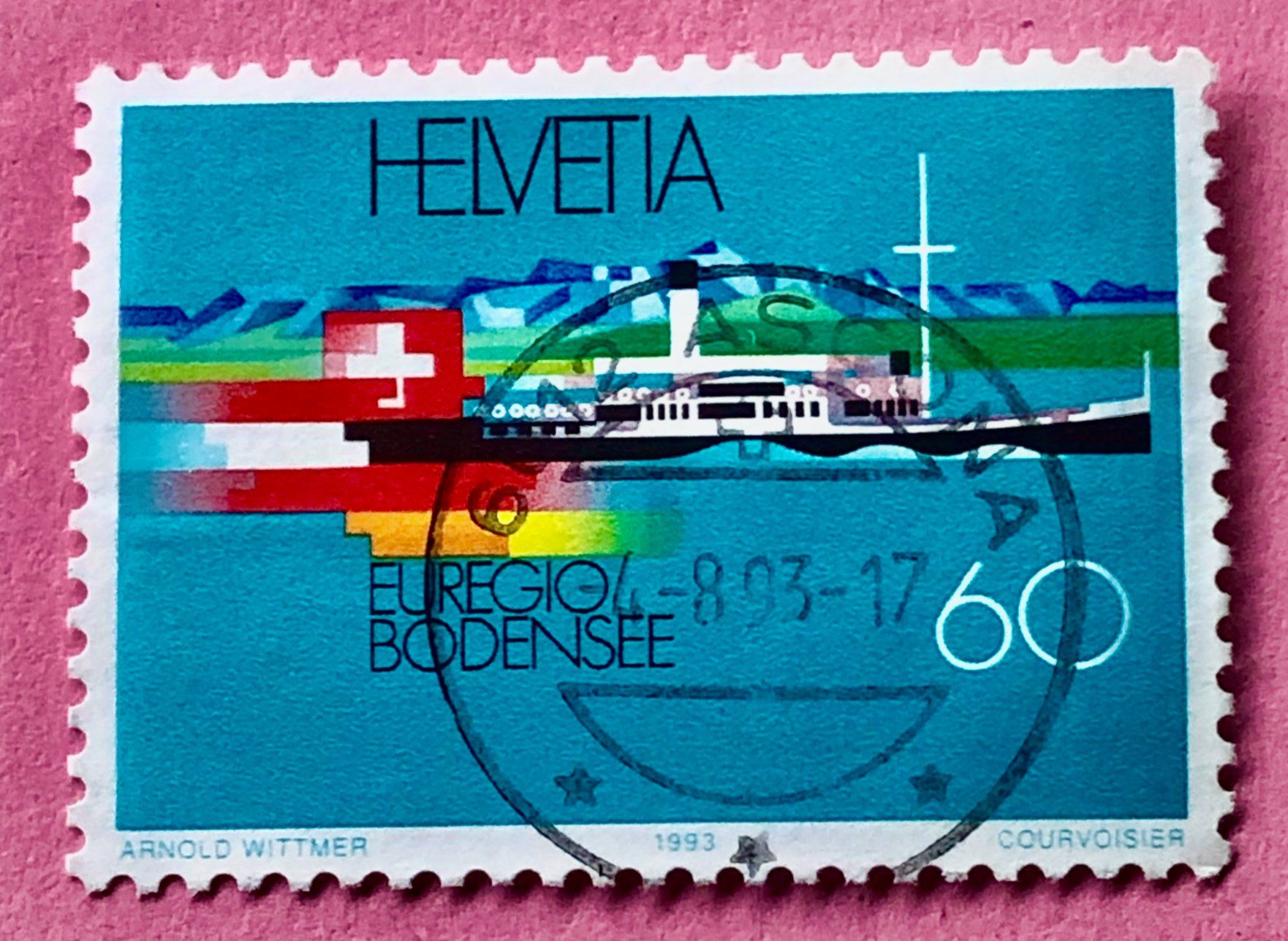 Tutti i francobolli: Nr. 845 LEBENSRAUM EUREGIO BODENSEE GESTEMPELT 1993    – Usato da Aarau venduto da Billa007