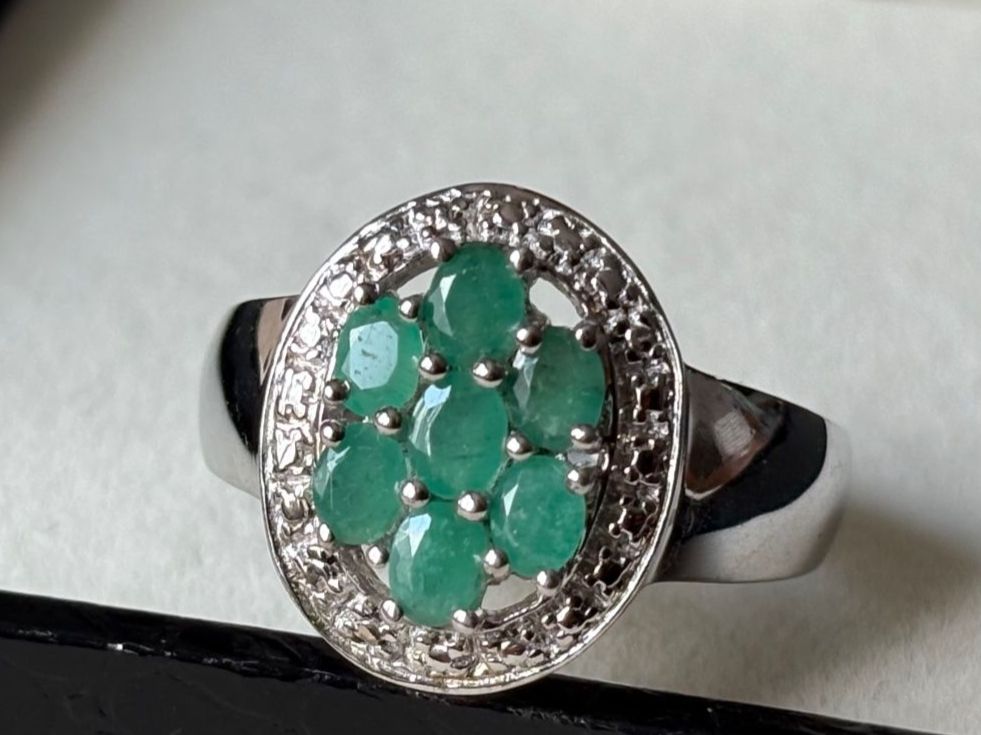 Bagues: Ring Smaragd, Silber 925, Gr. 60, NEU – Neuf (Voir description) à Brugg AG par lau_9rvy