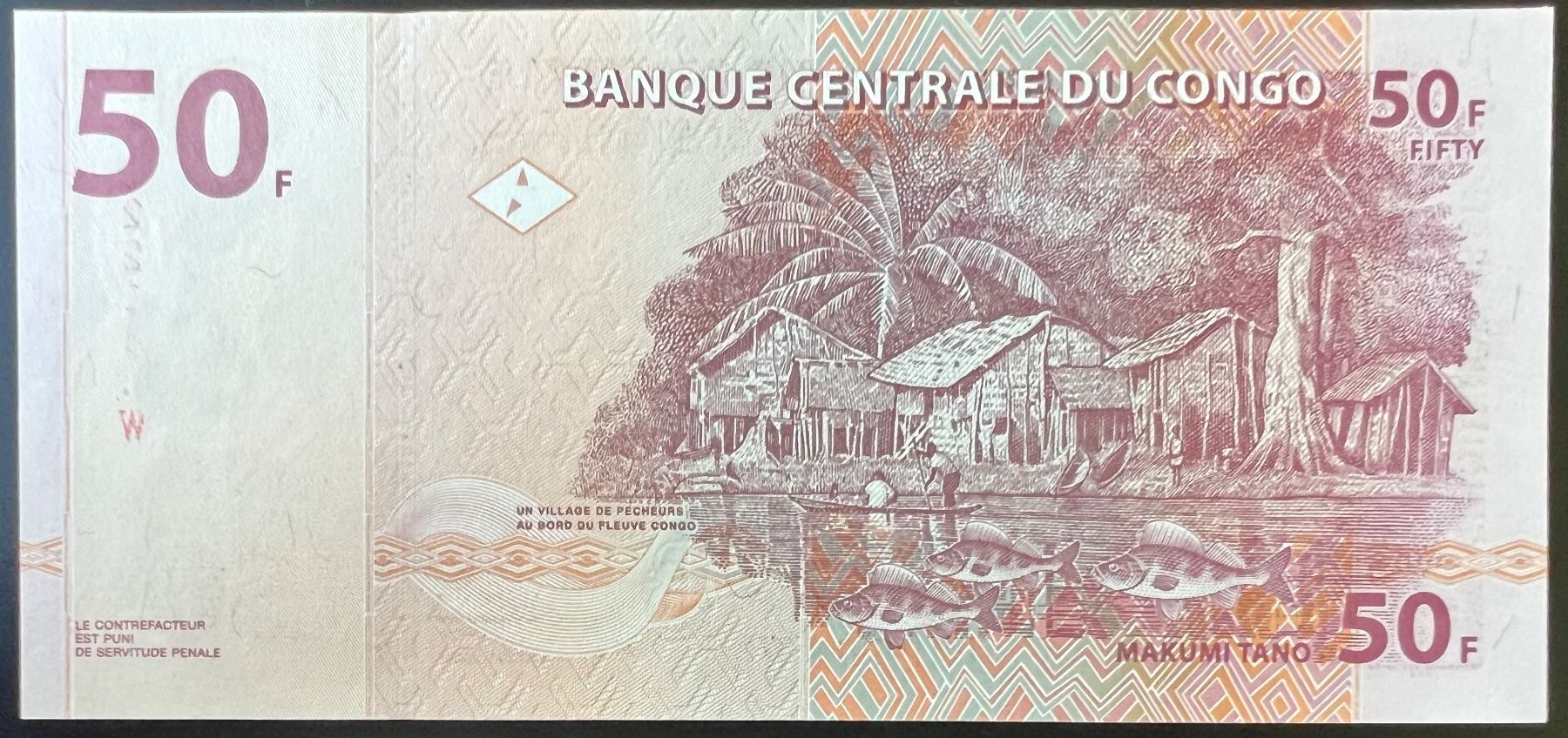 Banconote: Congo 50 Francs 2000 - non circ./unz – Nuovo (secondo la descrizione) da Tramelan venduto da MHK79 1