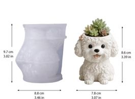 Silikonform Hund Pflanzgefäss DIY Bastelbedarf 9.7cm