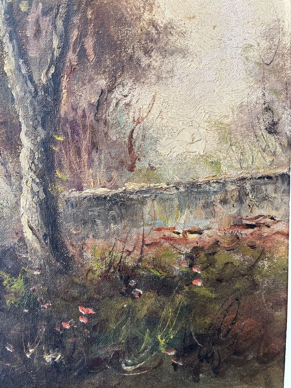 Gemälde: Gemälde / Waldweg signiert Bruzzi?     (ID M406) – Gebraucht aus Gelterfingen von art-and-more 4
