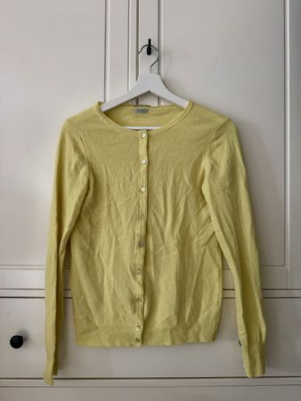 Stile Benetton Merino Wool Cardigan- light yellow - size S