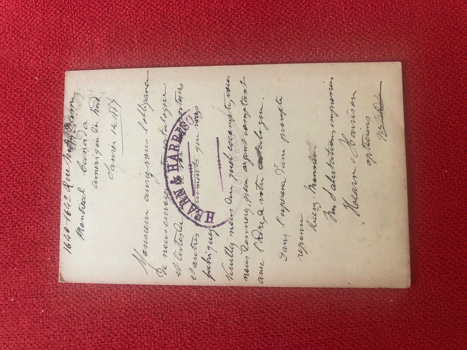 Alle Briefmarken: Klassik-Postkarte CANADA 1887 – Gebraucht aus Lufingen von Rac0 2