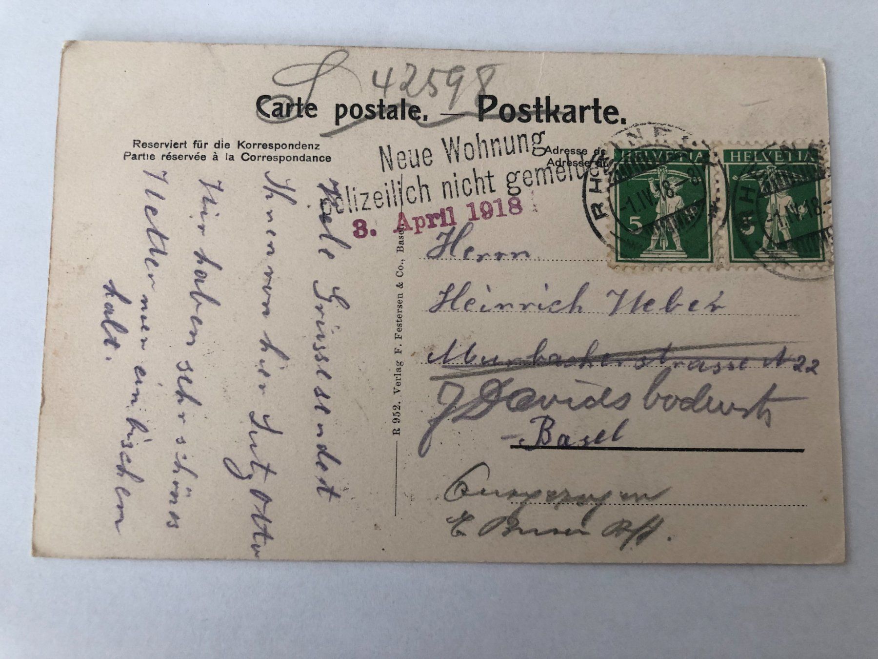 Cartes postales: Rheineck 1918  - spez Stempel – D'occasion à Pfäffikon ZH par Waltoversand 1