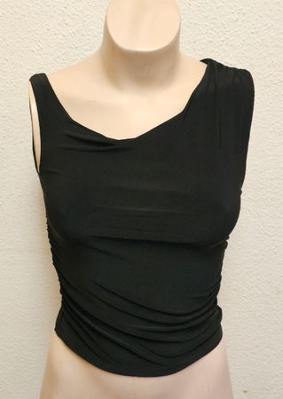 Stradivarius Damen Top Schwarz Gr. S Elegant mit Raffungen