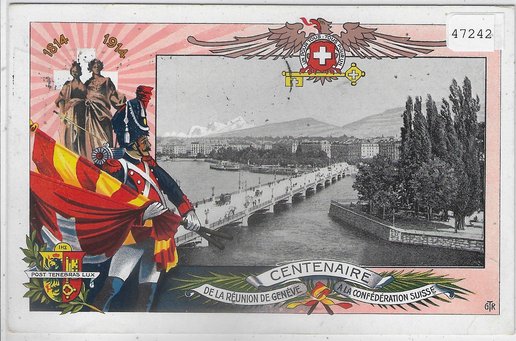 Ansichtskarten: Centenaire de la Reunion de Geneve – Gebraucht aus Ettingen von Kartenplanet