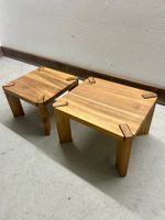 2er Set Beistelltische Couchtische aus Massivholz