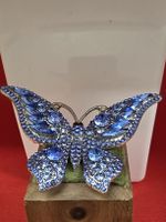 Brosche Schmetterling mit Steinen Silberfarben