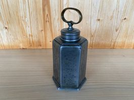 Wunderschöne antike Zinn Feldflasche Prismen Zinnflasche
