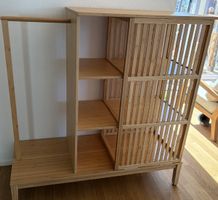 NORDKISA Kleiderschrank, offen/Schiebetür, Bambus, 120x123cm