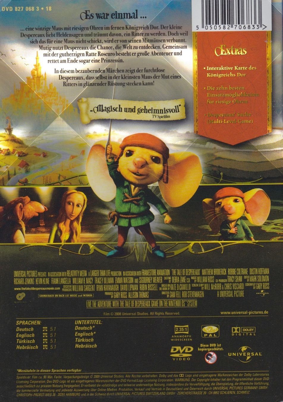 Tutti i DVDs: DVD: Despereaux - Der kleine Mäuseheld – Usato da Tägerig venduto da fil_f8k6 1