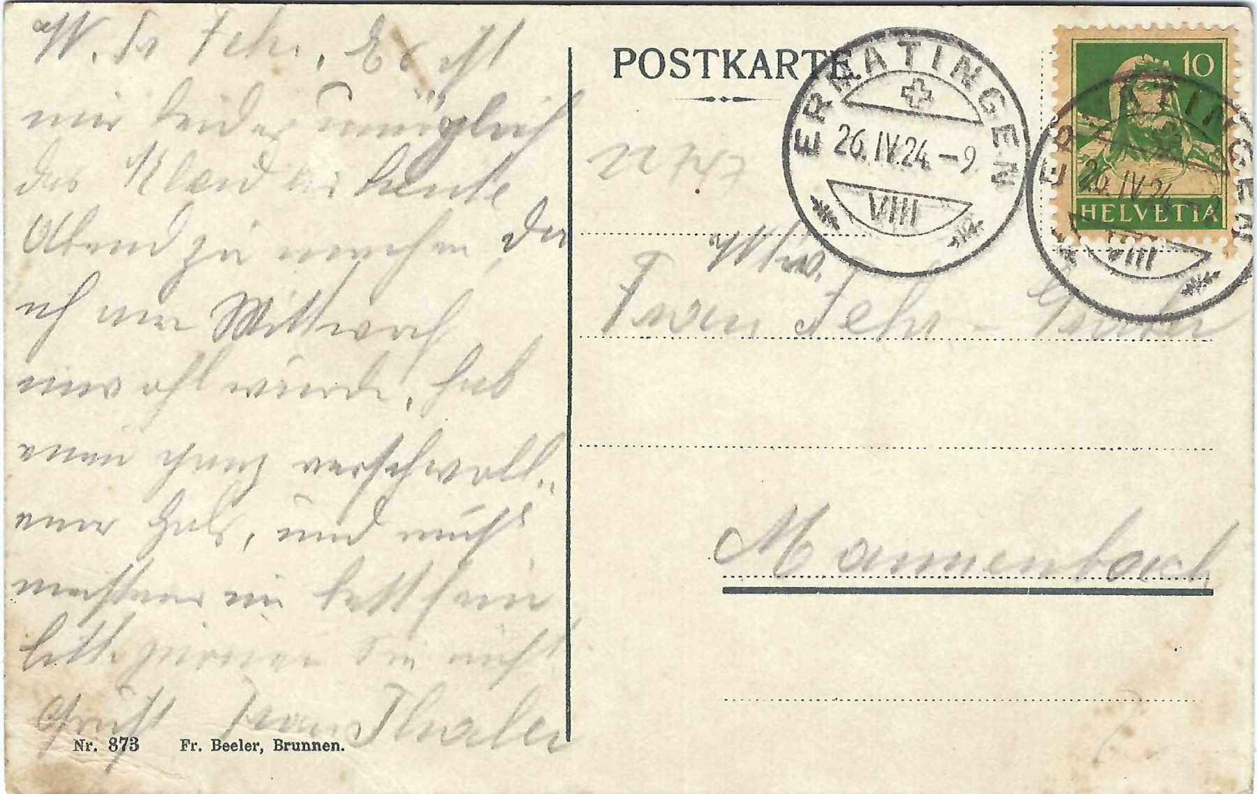 Cartoline postali: Vitznau, Hotel Rigi-Bahn – Usato da Bürglen UR venduto da Tellbike 1