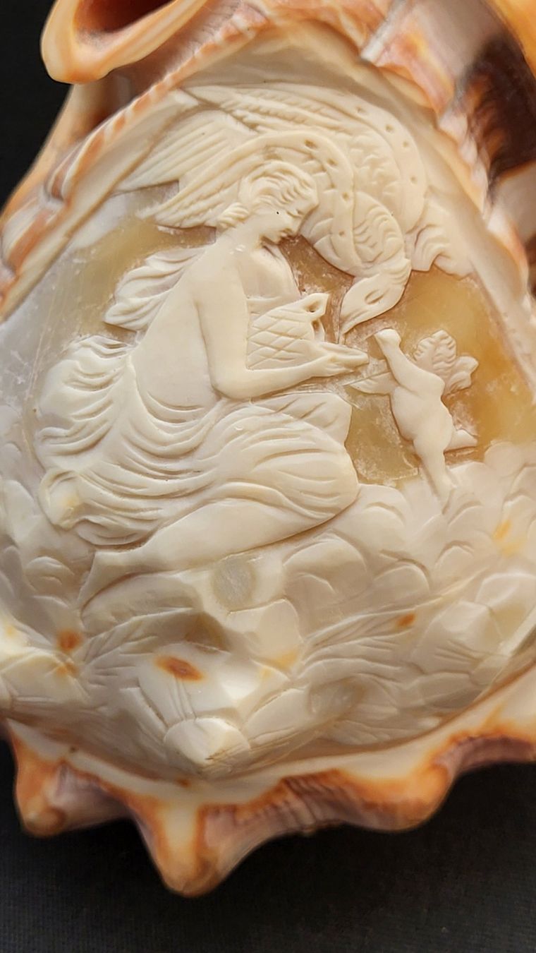 Figuren: Handgeschnitzte Cameo-Muschel – Gebraucht aus Basel von spinne02
