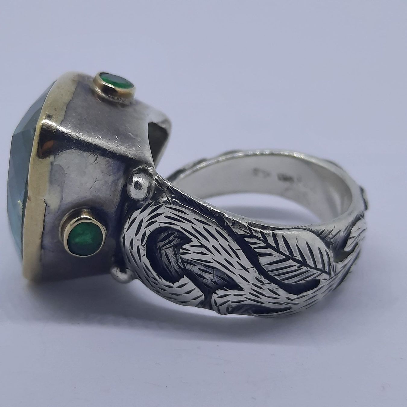 Anelli: Edler Ring mit bezauberndem Aquamarin Edelstein Gold Silber – Usato da Unterägeri venduto da Altgoldschmuck 2