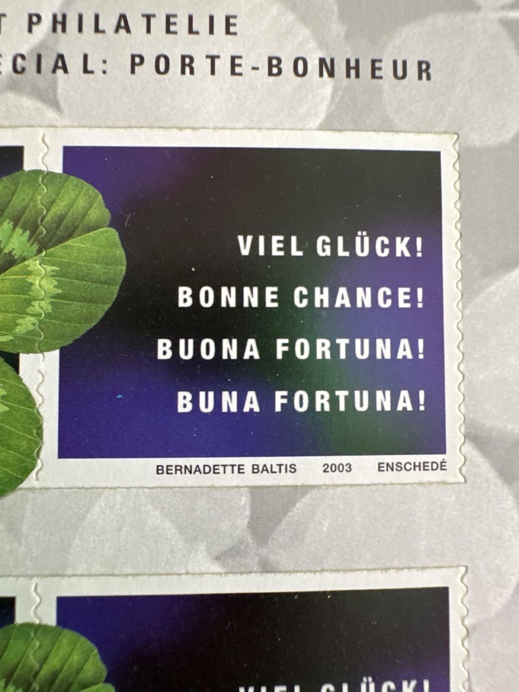 Tous les timbres: MARKEN KLEINBOGEN 2003 VIEL GLÜCK!, POSTFRISCH – Neuf (Voir description) à Genève par k1164 1