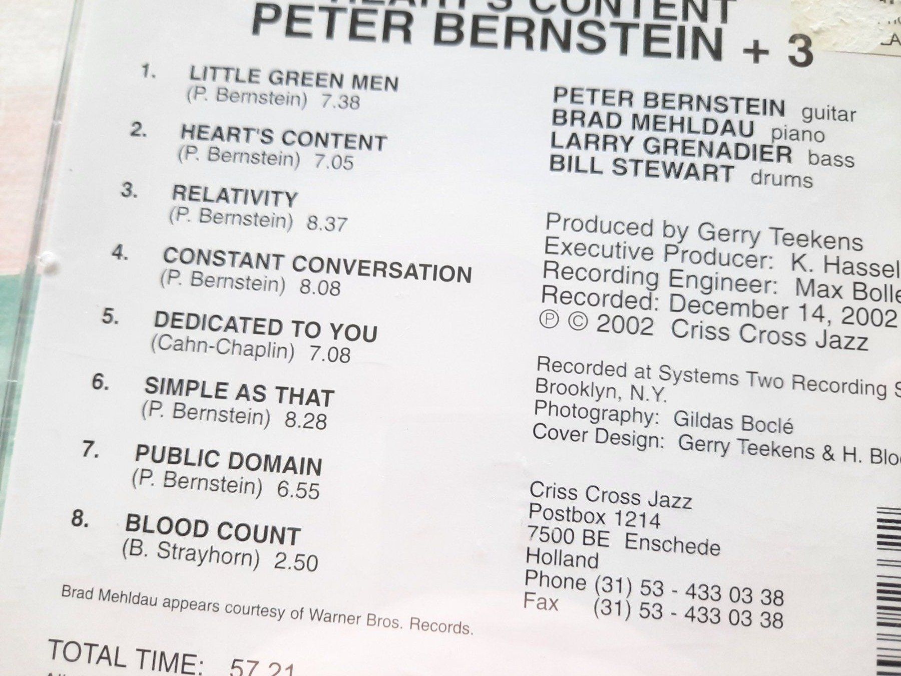 CDs: CD Peter Bernstein + 3 - Heatr's Content – Gebraucht aus Pully von bro_n52j 3