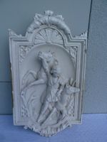 Antikes Relief Ton- Skulptur Pferde mit Junge