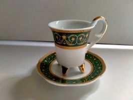 Antik T LIMOGES Porzellan Sammler Tasse mit unter Teller