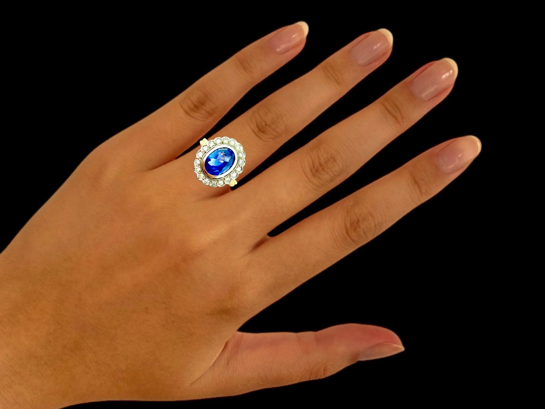 Anelli: PAUL SCHNATTINGER, unerhitzter Saphir - Diamant - Ring – Usato da Zuzwil SG venduto da artimmo 1