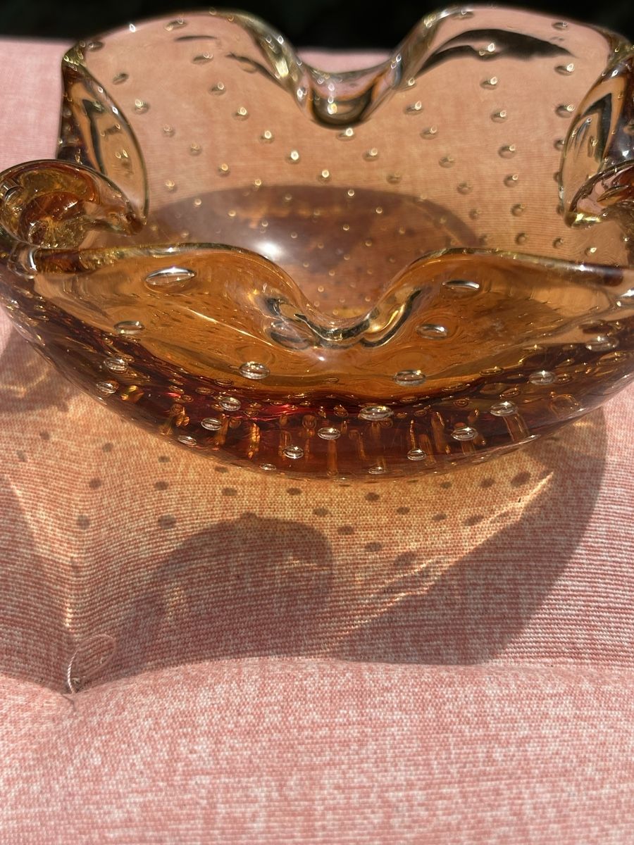 Murano Coupes: Murano-Süßigkeitenhalter aus Bernsteinglas – D'occasion à Losone par del_yh97 2