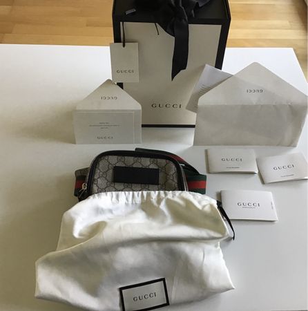 Gucci GG Supreme Double Pouch 450956 – nahezu neuwertig – Fu