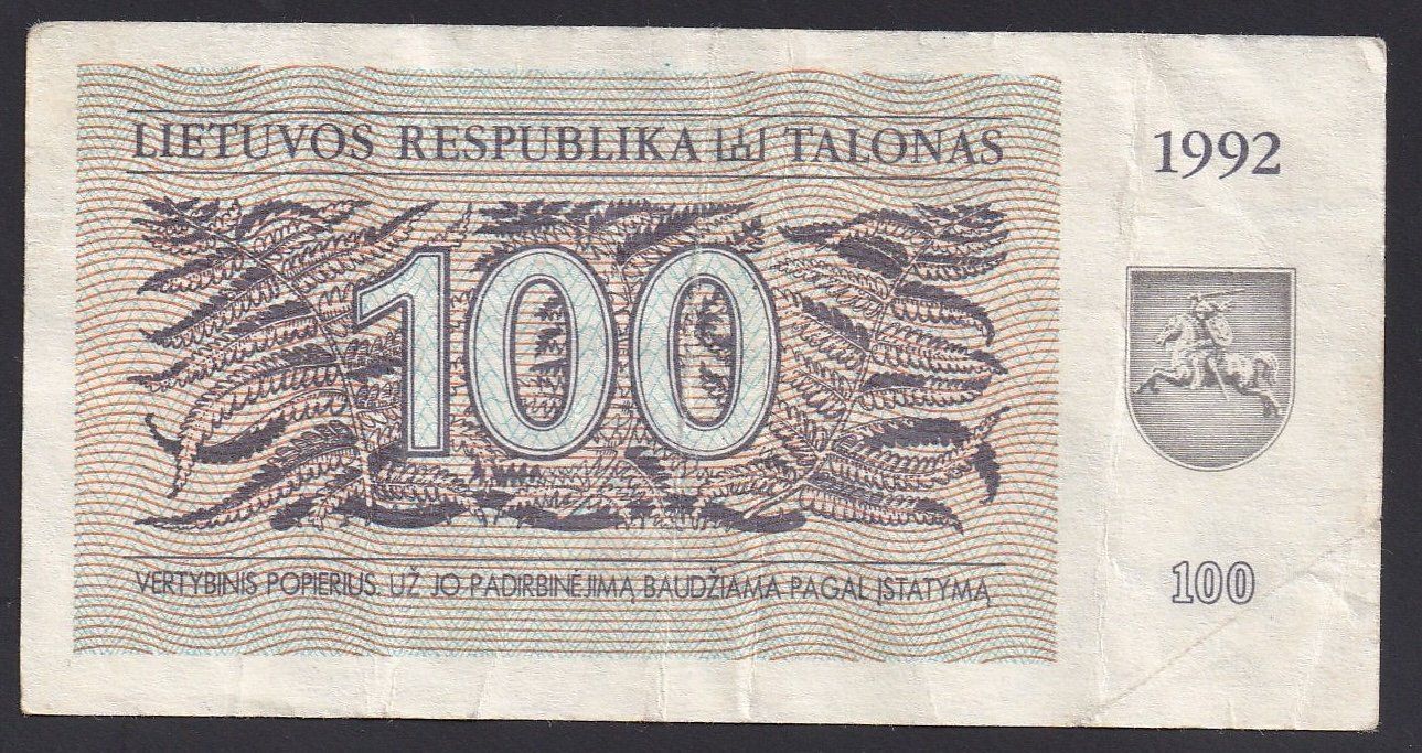 Banconote: Litauen 100 Talonas 1992 – Usato da Brugg AG venduto da banknoten_muesli 1