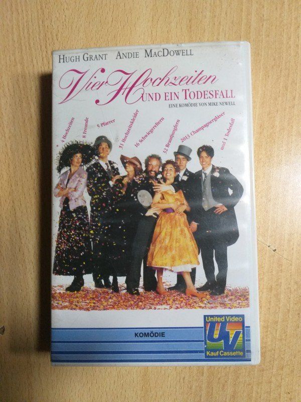 Alle VHS: Vier Hochzeiten und ein Todesfall - VHS UV 5394 – Gebraucht aus Remetschwil von Privatflohmi