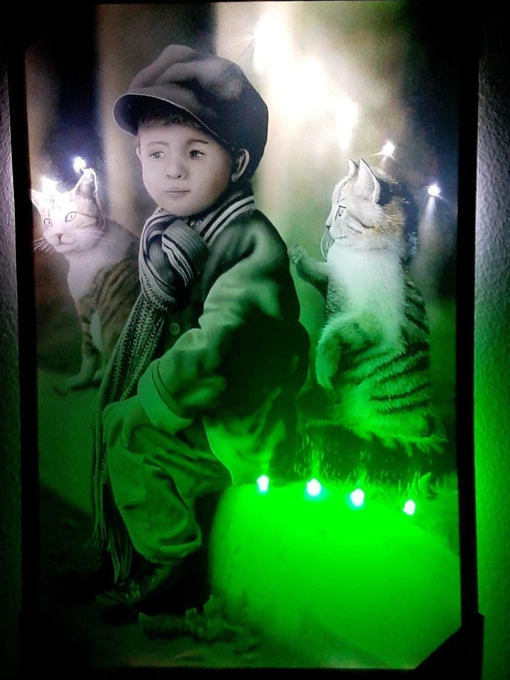 Cornici: Romantik Kind mit Katzen LED Kunstbild Gemälde – Nuovo e nell'imballaggio originale da Kilchberg ZH venduto da ruedi34 2