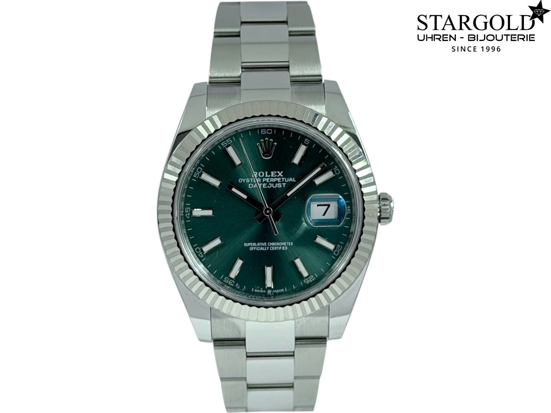 Rolex Montres: Rolex Datejust 41 Mintgrün - 126334 – D'occasion à Zürich par Stargold-Uhren