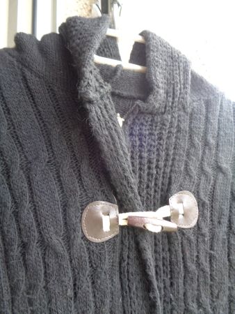 Jacke mit Kapuze, Gr.S/M, Wolle 25%, Mohair 25%