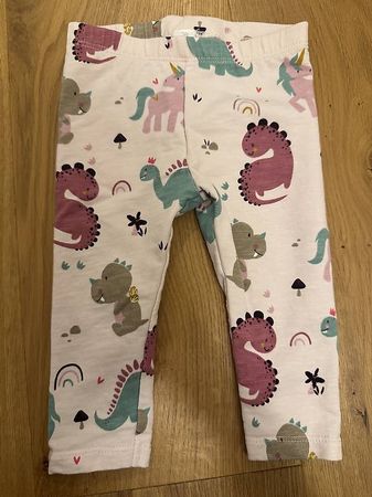 Mädchen Leggins Hosen mit Einhorn/ Dino Neu Grösse 74