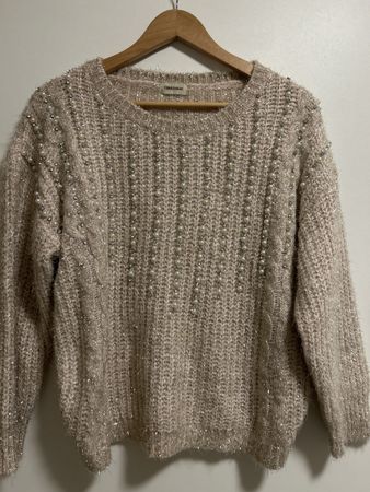NEUE Cosy Terria Yabar pearl-embellished knit sweater -