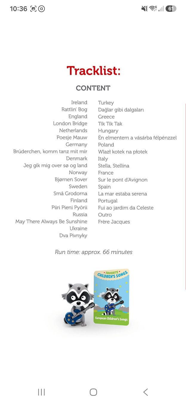 Audiolibri: Tonie Europäische Kinderlieder – Usato da Birr venduto da nuchamp 1
