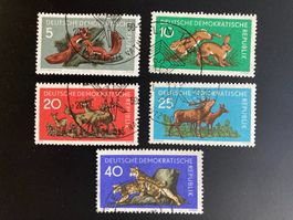 DDR 1959 Satz Waldtiere gestempelt
