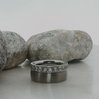 Edelstahl  & Titanium Ring Set Grösse 58