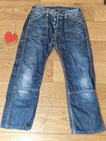 Evisu Jeans Denim Hose Blau Grösse 30 guter Zustand