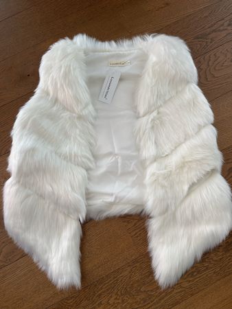 Neues Kunstfell Gilet in Weiss Gr S