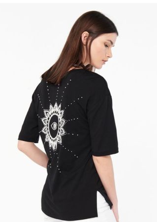 T-shirt Sandro noir imprimé œil taille L