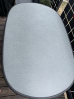 Tisch oval grau Metallgestell guter Zustand