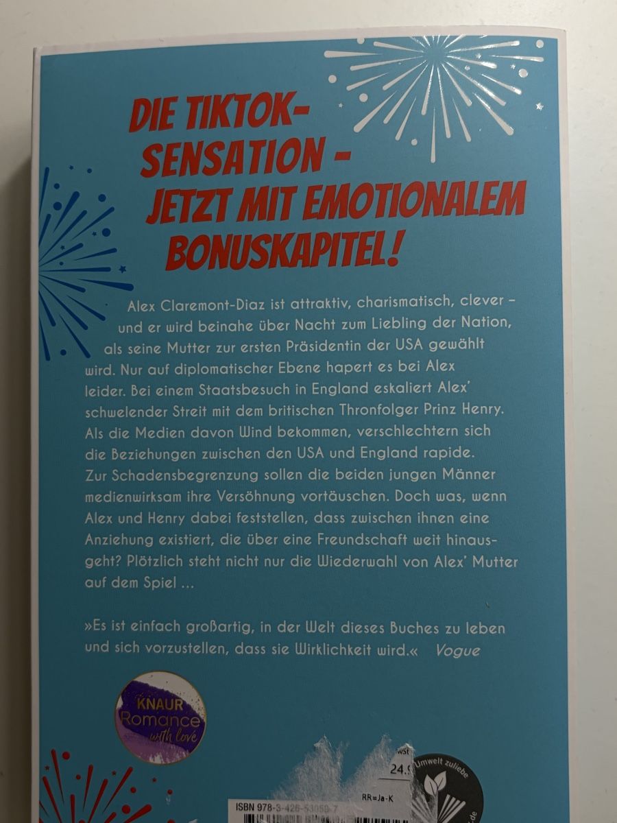 Libri: Royal Blue Roman von Casey McQuiston – Nuovo (secondo la descrizione) da Unterstammheim venduto da elw_wg5y 2