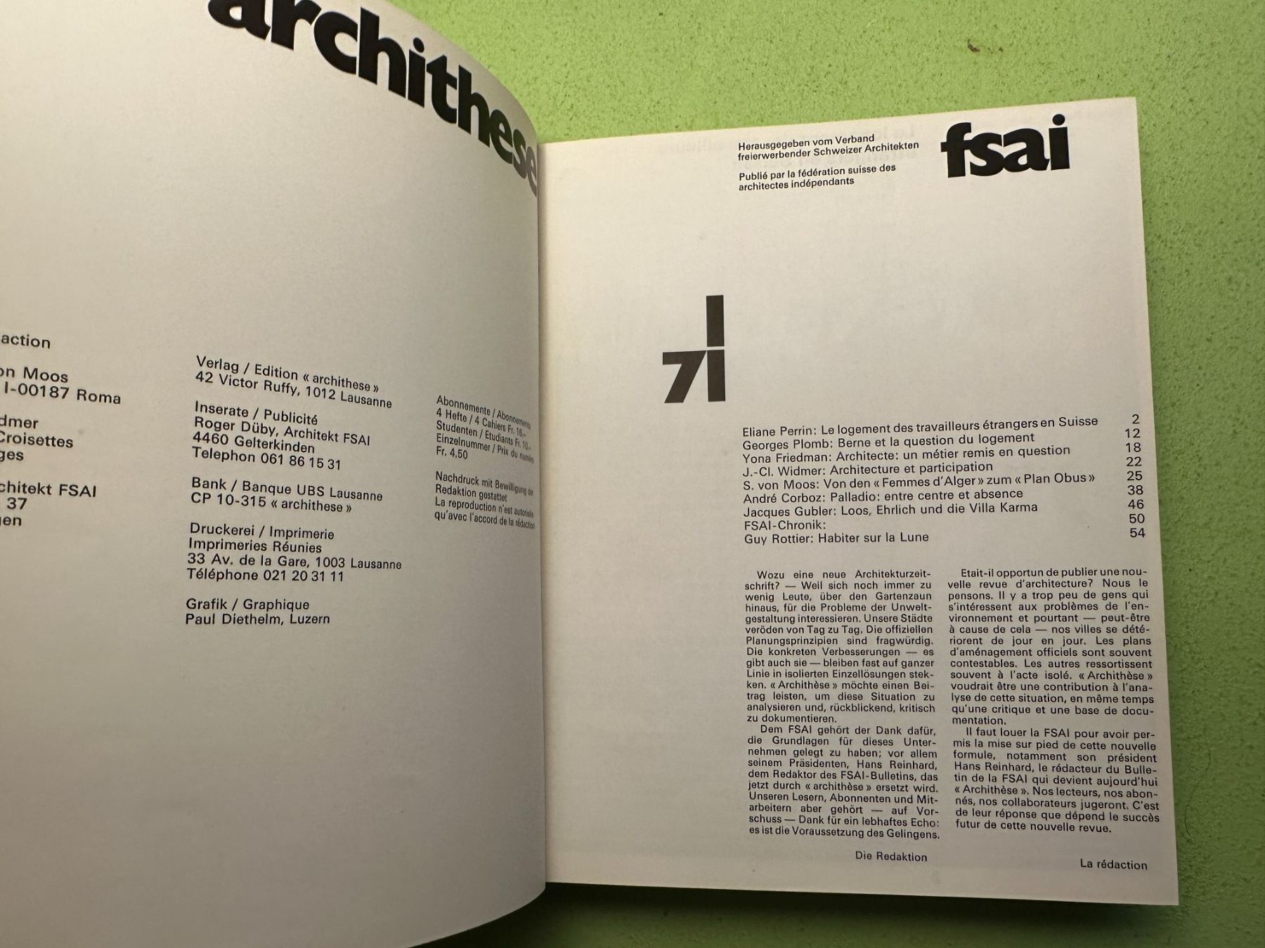 Bücher: archithese 1-5 1972–73. Gebunden. – Gebraucht aus Zürich von allp 3