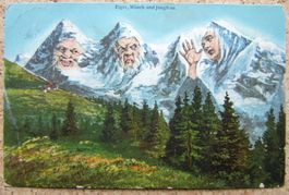 AK BERGGESICHTER : EIGER, MÖNCH UND JUNGFRAU 1922