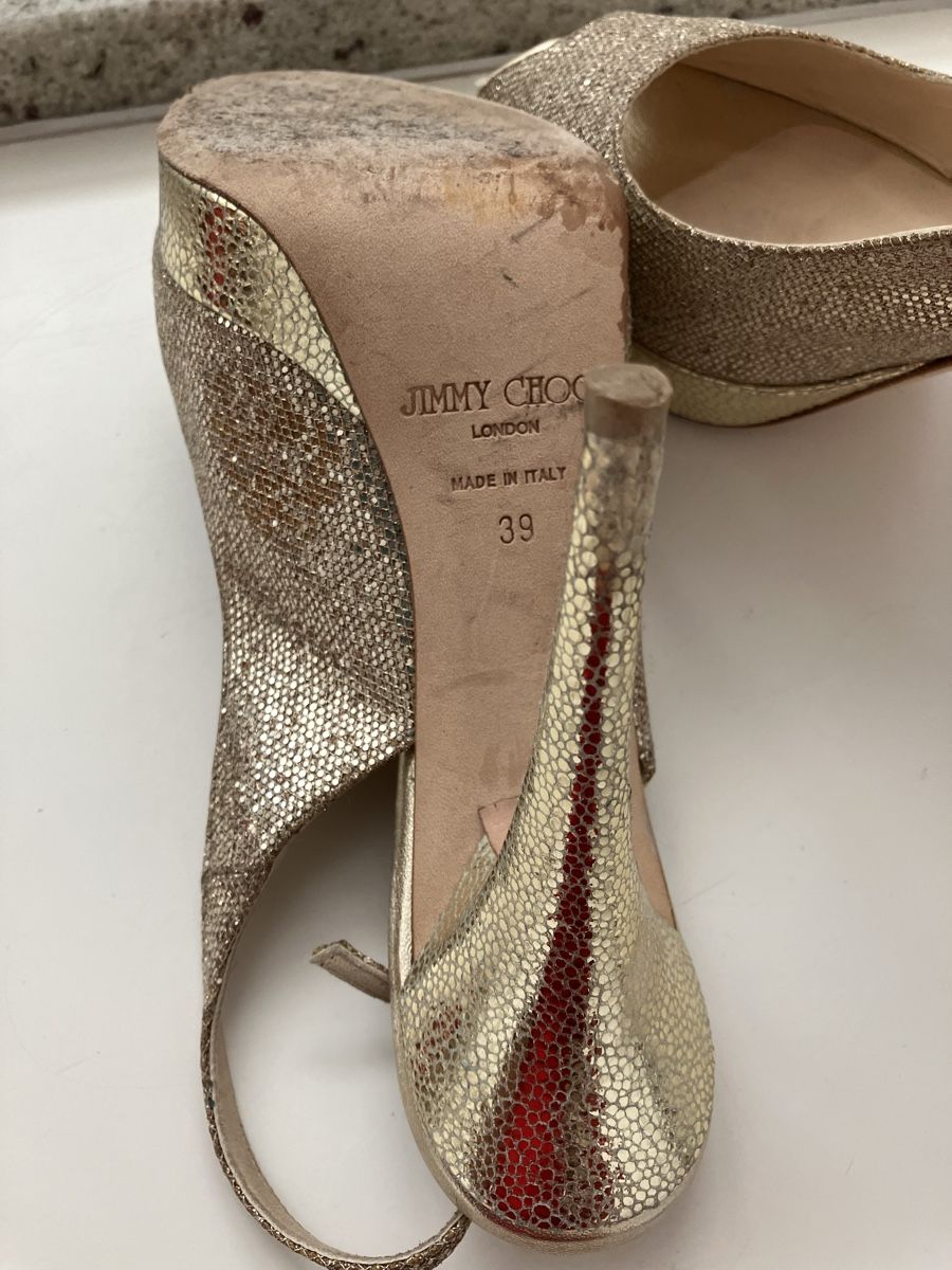 Jimmy Choo Scarpe da donna: Jimmy Choo Nova Glitter Slingback Metallic 39 – Usato da losone venduto da china06 4