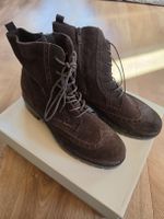 Damen Schnürstiefeletten braun Wildleder Grösse 40
