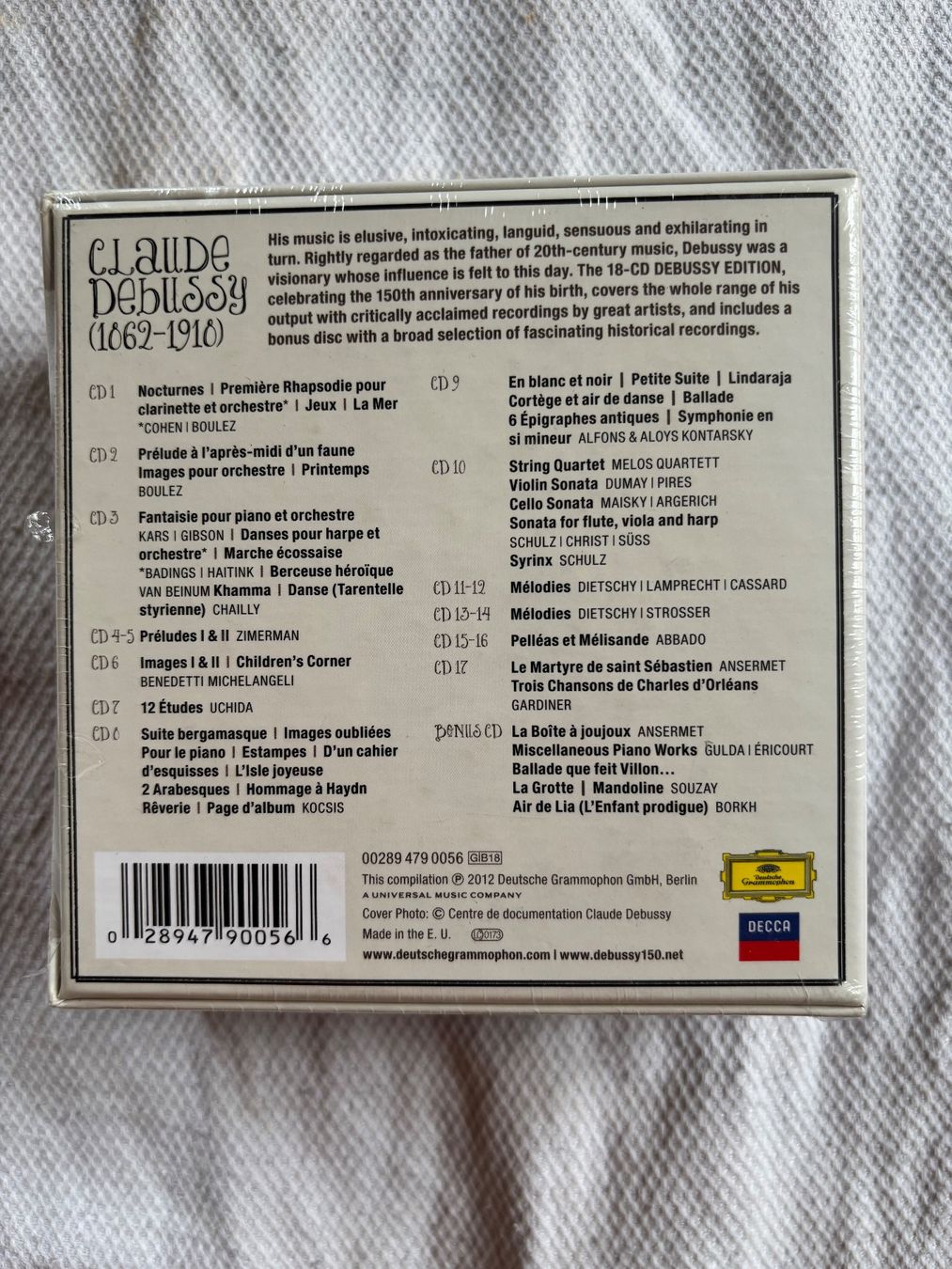 CD: 18-CD-Box: The Debussy Edition – Nuovo e nell'imballaggio originale da Stans venduto da Abukadnezar 1